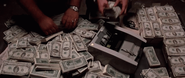 Scarface Money In Counting Machine GIF