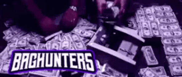 Scarface Purple Money Counting Baghunters GIF