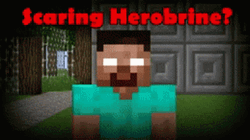 Scaring Herobrine Nice Try Minecraft GIF