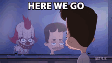 Scary Clown In Mirror And Here We Go Animation  GIF