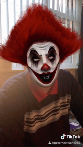 Scary Clown Man With Hashtag GIF