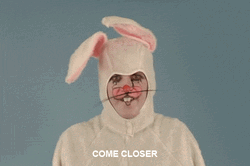 Scary Easter Bunny I Hate Myself Come Closer GIF