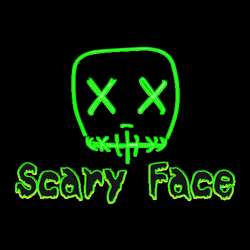 Scary Face Neon Lights Art GIF