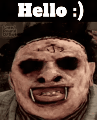 Scary Face Saying Hello GIF