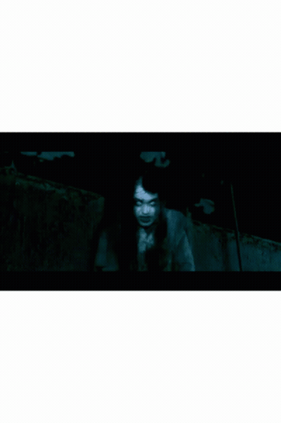 Scary Face With White Eyes On Black Background GIF