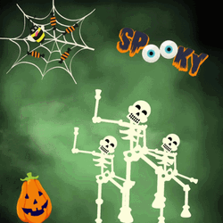 Scary Halloween Spooky Skeleton Dance GIF