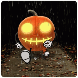 Scary Halloween Walking Pumpkin GIF