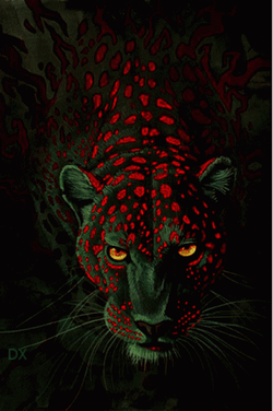 Scary Jaguar Red Dots GIF