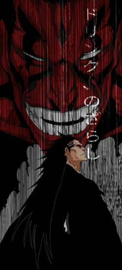 Scary Kenpachi Face GIF