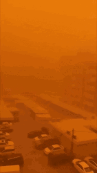 Scary Kuwait Dust Storm Orange Sky GIF
