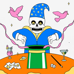 Scary Skeleton Performing Magic GIF