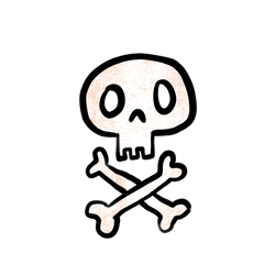 Scary Skull Children's Drawing GIF