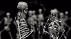 Scary Skull Dancing Together GIF