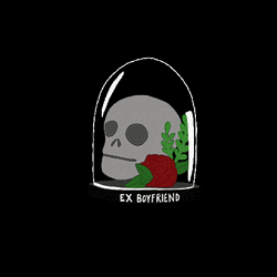 Scary Skull Ex Boyfriend In Glass GIF