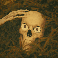 Scary Skull Head Scratch GIF