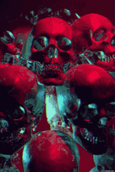 Scary Skull Red Collection GIF