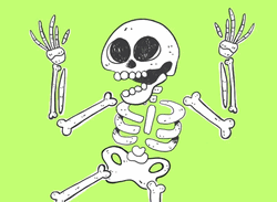 Scary Skull Waiving GIF