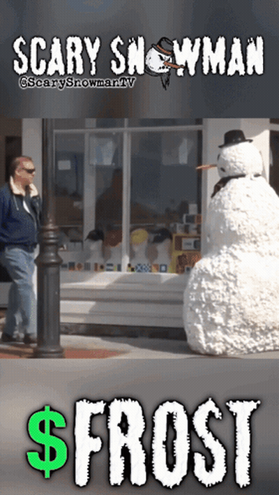 Scary Snowman With Dollar Sign GIF