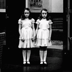 Scary Twins Standing GIF