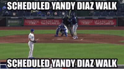 Scheduled Yandy Diaz Walk Above Baseball Field GIF