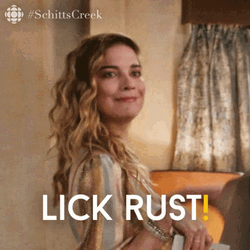 Schitt's Creek Annie Murphy Lick Rust GIF