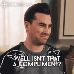 Schitt's Creek Dan Levy Isnt That A Compliment GIF