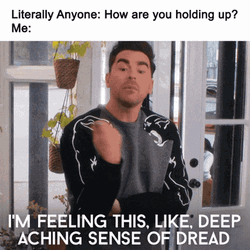 Schitt's Creek David Dread Feeling GIF