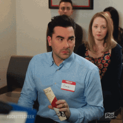 Schitt's Creek Raise Hand GIF