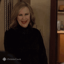 Schitts Creek Catherine O'Hara Happy Then Sad GIF