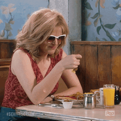 Schitts Creek Jocelyn Having Not So Funny Monday GIF