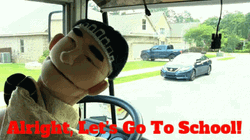 School Bus Alright Let's Go To School GIF