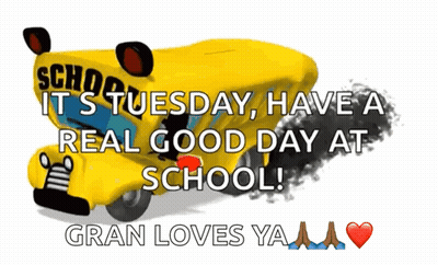 School Bus Saying Have A Good Day GIF