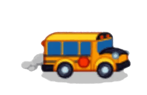 School Bus With Smoke Coming Out Sticker
