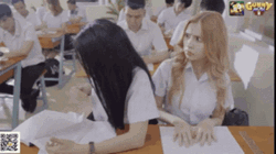 School Fight Hit With Paper GIF