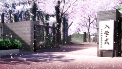 School Gate Entrance Anime Scenery GIF
