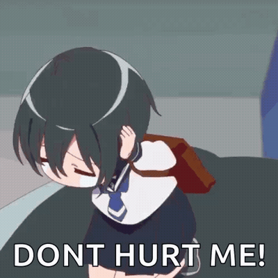 School Girl Holding Ear Saying Don't Hurt Me GIF