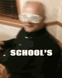 Schools Out For Summer Funny Eye Glasses Sticker GIF