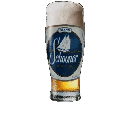 Schooner Beer Glass With Foam Sticker