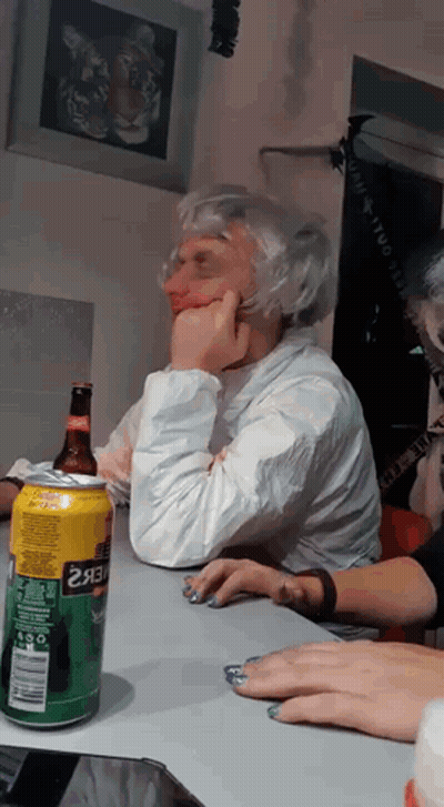 Schweppes Can Next To Beer Bottle GIF