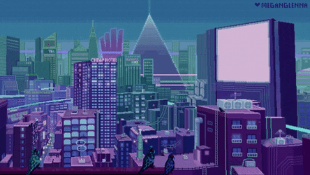 Sci Fi City Light Building GIF