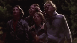Sci-Fi Et Family Looking At The Flying Spaceships GIF
