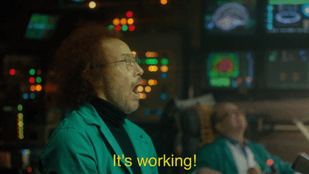 Scientist Celebrating It's Working GIF