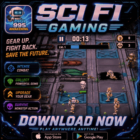 SciFi Gaming Advertisement With Video Game GIF