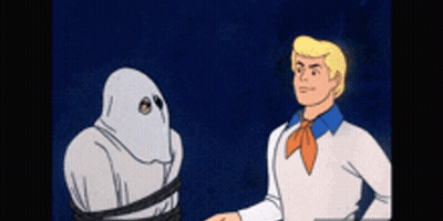 Scooby Doo And Ghost Standing Together GIF