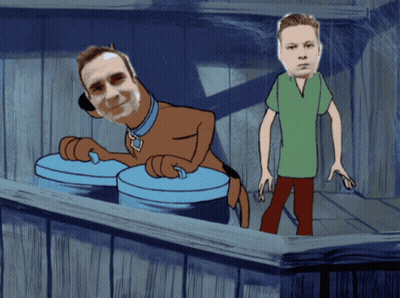 Scooby Doo And Shaggy Are Standing Next To Each Other In A Cartoon GIF