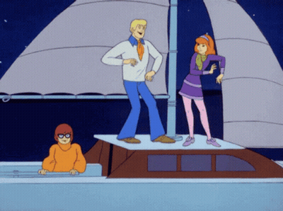Scooby Doo Characters Dancing On Sailboat GIF