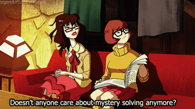 Scooby Doo Characters Sitting On A Couch With The Caption " Doesn 'T Anyone Care About Mystery GIF