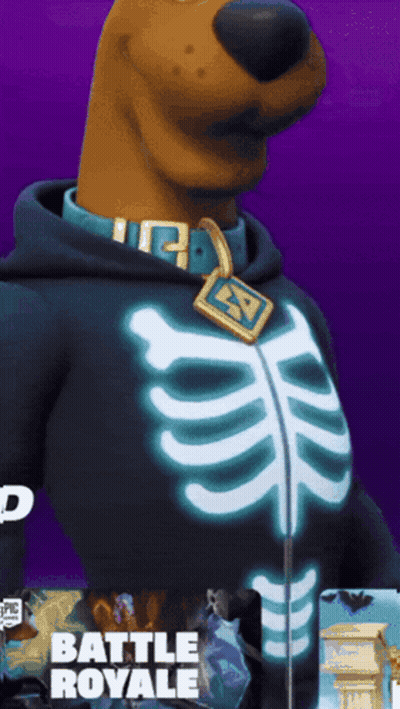 Scooby Doo Dressed As Skeleton Battle Royale GIF