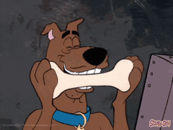 Scooby Doo Frantic Bone Biting GIF