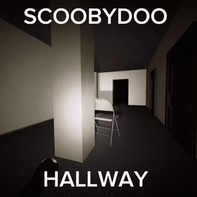 Scooby-Doo Hallway Poster With Chair In Dark Room GIF